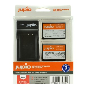 JUPIO Kit 2 batteries LP-E10  + Chargeur simple