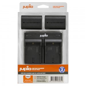 JUPIO Kit 2 batteries LP-E6NH  + Chargeur double