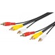 Câble de connexion audio vidéo composite, 3x RCA avec câble vidéo RG59