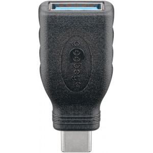 USB-C™/USB-A 3.0 OTG Adaptateur SuperSpeed pour Câble de Recharge, noir