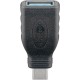 USB-C™/USB-A 3.0 OTG Adaptateur SuperSpeed pour Câble de Recharge, noir