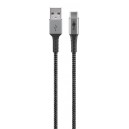 Câble Textile USB-C™ vers USB-A avec Fiches Métalliques 2 m